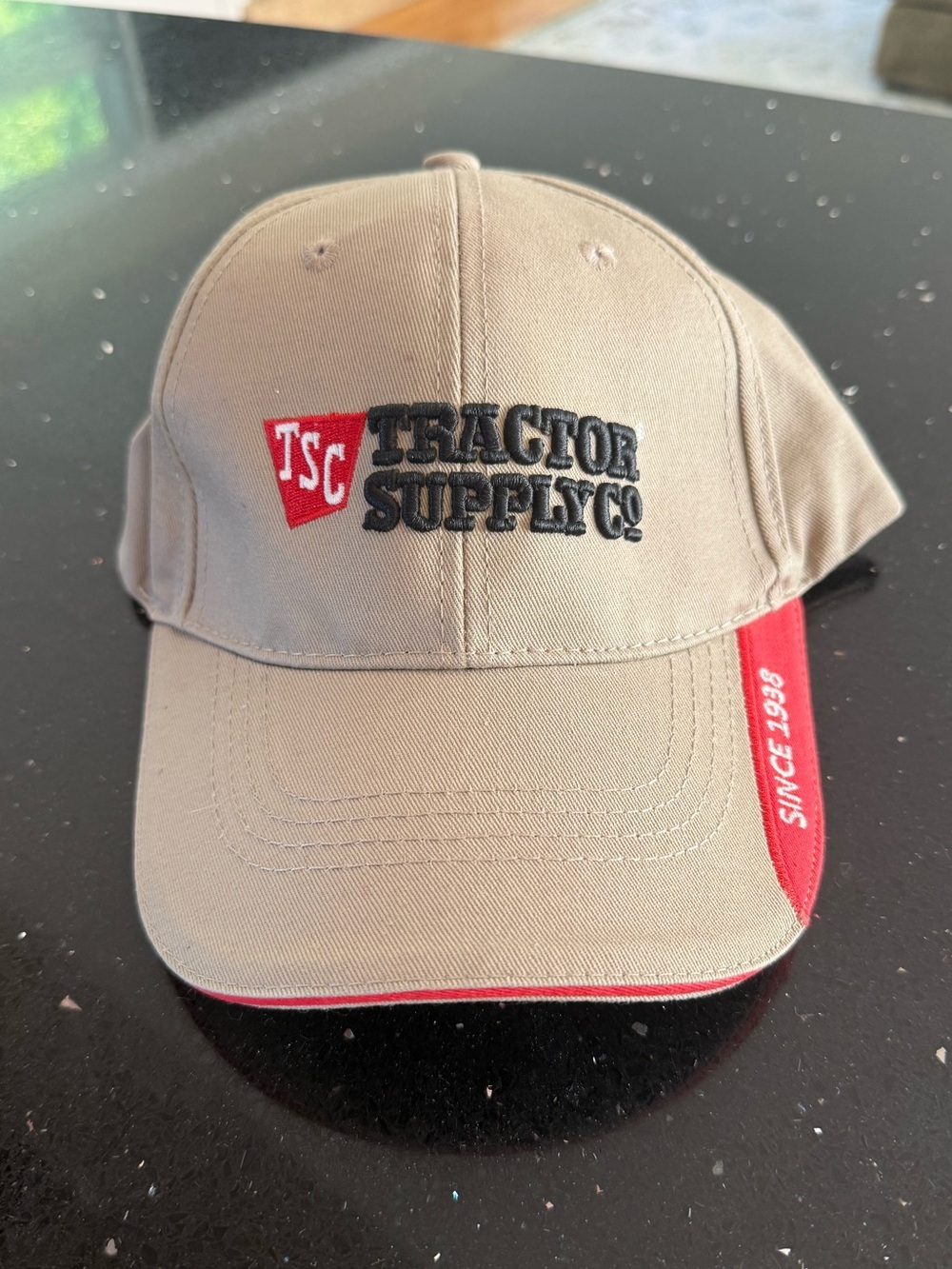 Tractor Supply Company Khaki Cap with Red Trim